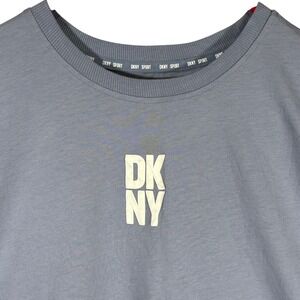 DKNY Sport Womens Purple Gray Cotton Logo Graphic T-Shirt Size Small NEW